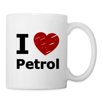 Benzinliebe und Autofahrer - Tasse - Weiß - Rechts