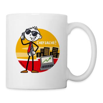 Chefsache - Lustiges Chef & Büro Geschenk. - Tasse - Weiß - Rechts