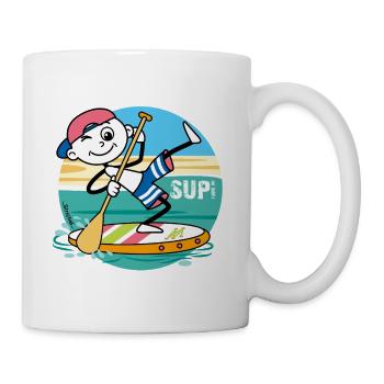 SUP - Supi! Strichel mit Stand Up Paddle. - Tasse - Weiß - Rechts