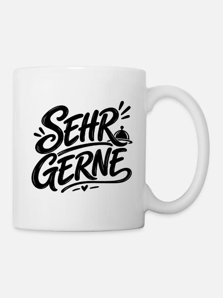 Sehr gerne - Tasse - Weiß