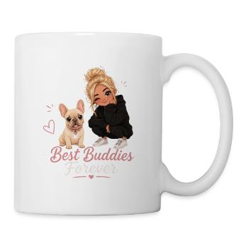 Best Buddies Forever – Mädchen & Hund - Tasse - Weiß - Rechts