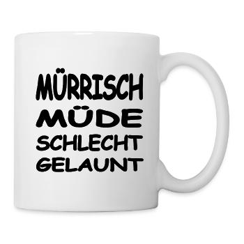 Müde - Tasse - Weiß - Rechts