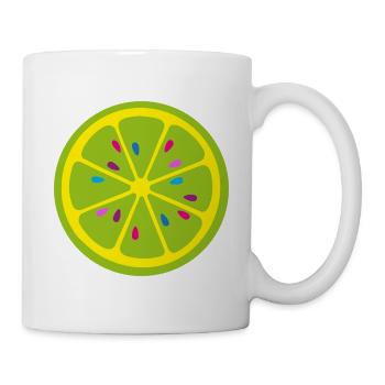 Limette bunt Kerne Zitrusfrüchte Party Sommer Fun - Tasse - Weiß - Rechts
