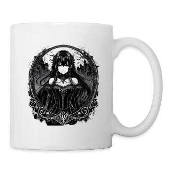 Gothic Anime-Dame im viktorianischen Rahmen - Tasse - Weiß - Rechts