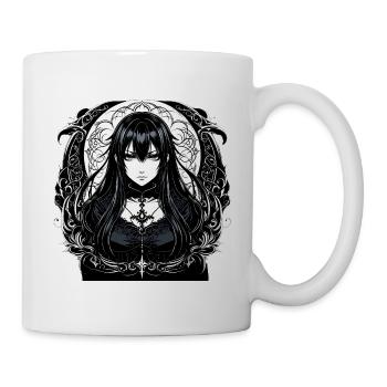 Gothische Diva im Mandala-Rahmen - Tasse - Weiß - Rechts