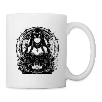 Gothische Zauberin im Kreisornament - Tasse - Weiß - Rechts