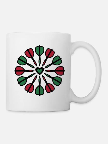 Dartpfeile Mandala Icon - Tasse - Weiß