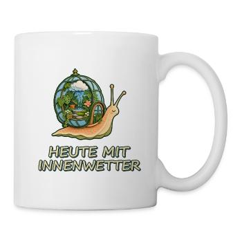 Heute mit Innenwetter - Tasse - Weiß - Rechts