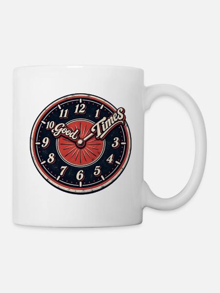 Good Times Retro Uhrmotiv - Tasse - Weiß