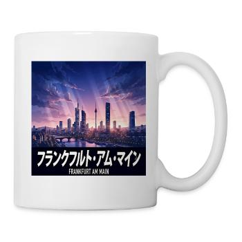 Frankfurt Anime Skyline Poster - Tasse - Weiß - Rechts