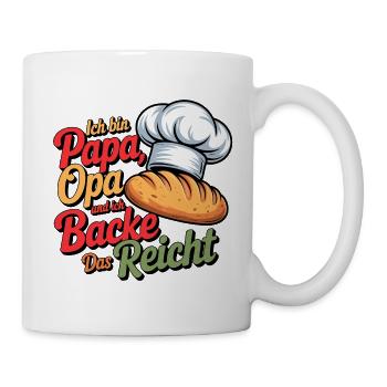 Papa Opa Backe Das Reicht - Tasse - Weiß - Rechts