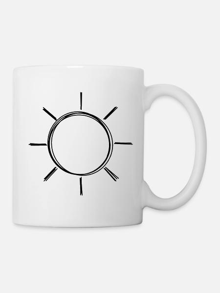 Sonne handgezeichnet - Tasse - Weiß