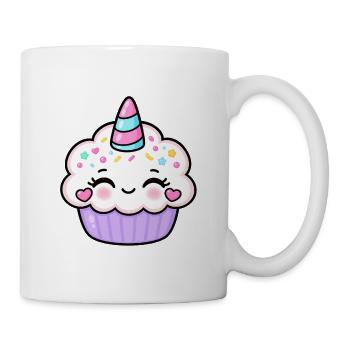 Festlicher süßer Einhorn-Cupcake - Tasse - Weiß - Rechts