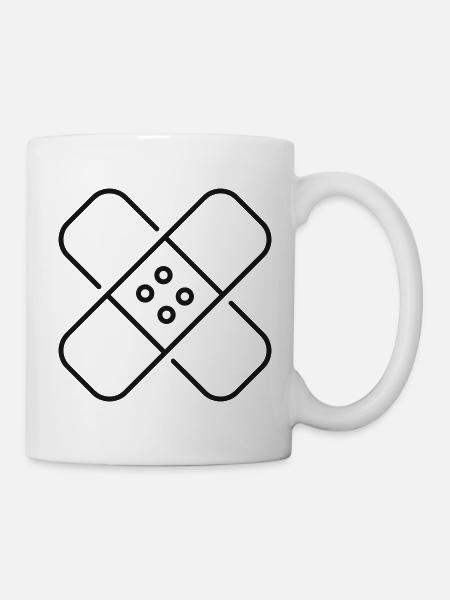 Klebeverband Medizinlinien-Symbol - Tasse - Weiß