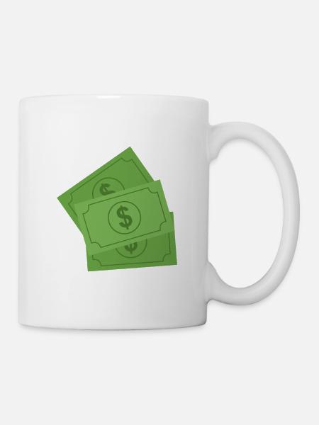 Dollar-Banknoten - Tasse - Weiß
