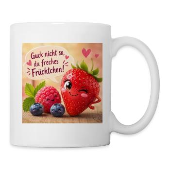 Guck nicht so, freches Früchtchen! - Tasse - Weiß - Rechts