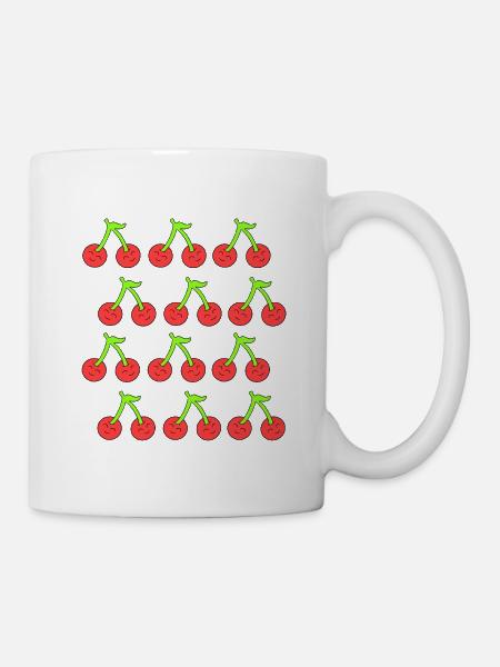 Niedliche Kirschgesichter - Tasse - Weiß