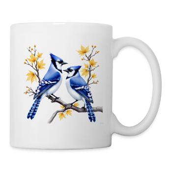 Design der Ahornzweige von Blue Jays. - Tasse - Weiß - Rechts
