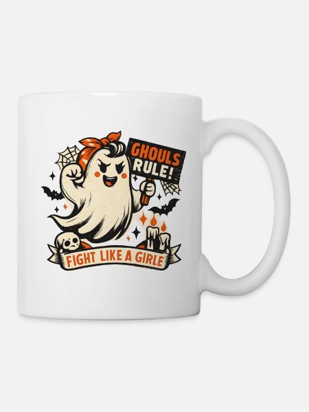 Geist Halloween Kämpferin - Tasse - Weiß