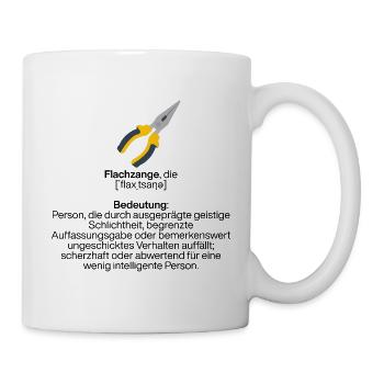 FLACHZANGE, DIE. BESCHREIBUNG, DEFINITION, NO AFD - Tasse - Weiß - Rechts