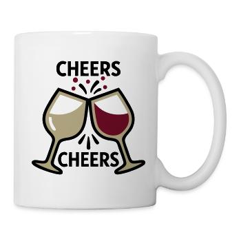 Cheers Weinglaeser Logo - Tasse - Weiß - Rechts