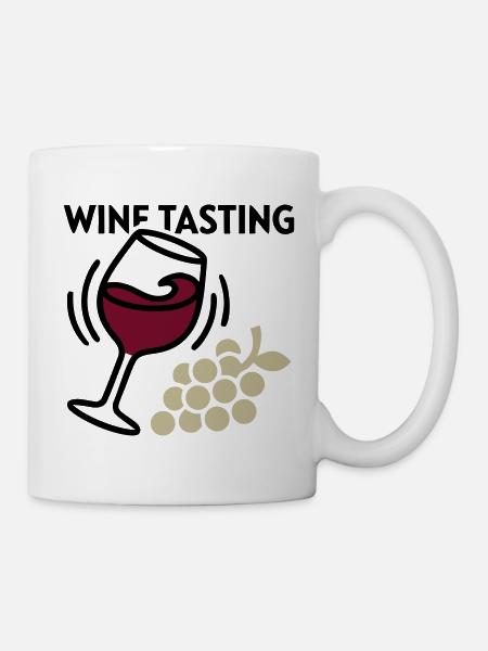 Weinprobe Glas Trauben Icon - Tasse - Weiß