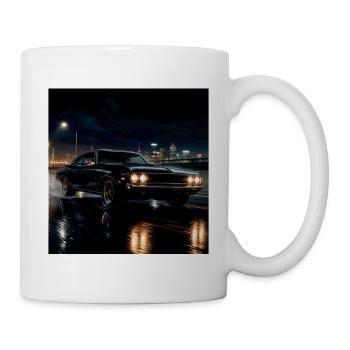 Night Muscle Car auf Wet Street - Tasse - Weiß - Rechts