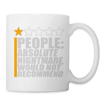 People Absolute Nightmare 1 Stern Review Logo Text - Tasse - Weiß - Rechts