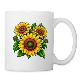 Sonnenblumen Pracht - Tasse - Weiß - Rechts