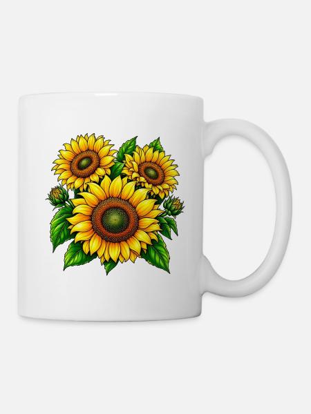 Sonnenblumen Pracht - Tasse - Weiß