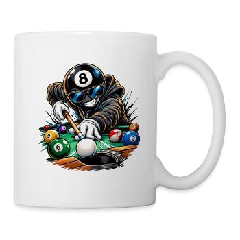 Billard 8-Ball Profi Snooker Action - Tasse - Weiß - Rechts