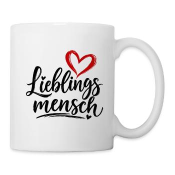 Herz-Pinselstrich mit Kalligrafie - Tasse - Weiß - Rechts
