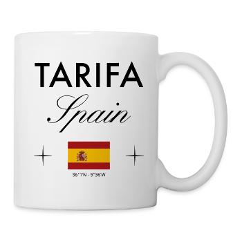 Tarifa Spanien Koordinaten Reise Souvenir - Tasse - Weiß - Rechts