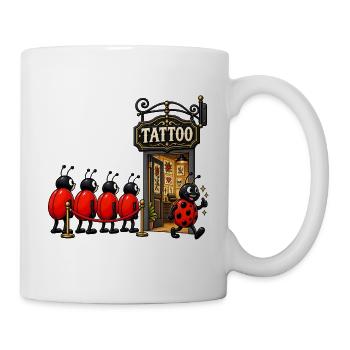 Marienkäfer Tattoo-Studio - Tasse - Weiß - Rechts
