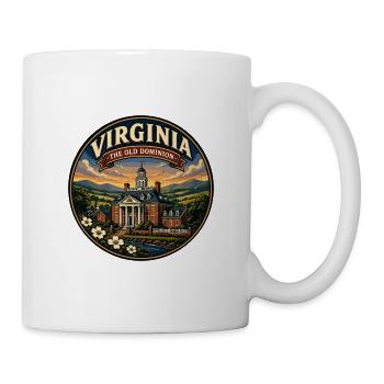 Virginia Old Dominion Retro Capitol Mansion-Abzeichen - Tasse - Weiß - Rechts