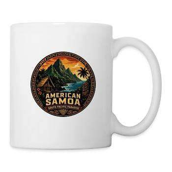Amerikanisch-Samoa-Südpazifik Paradise Hut-Abzeichen - Tasse - Weiß - Rechts