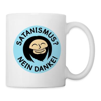 Jesus - Satanismus? Nein Danke! (Farben änderbar) - Tasse - Weiß - Rechts