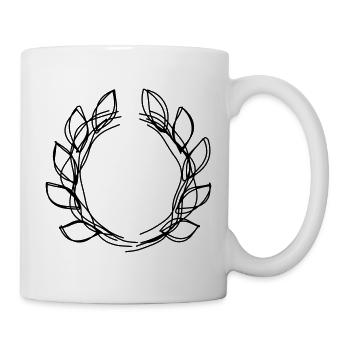 Lorbeerkranz handgezeichnet - Tasse - Weiß - Rechts