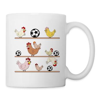 Hühnerstall Hühner Fußball - Tasse - Weiß - Rechts