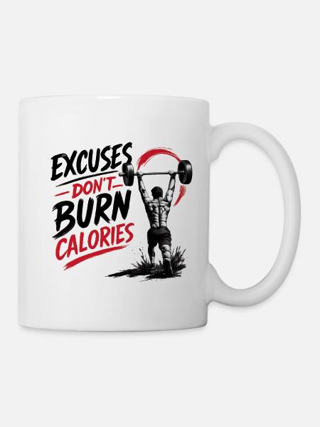 Excuses don't burn Calories - Tasse - Weiß