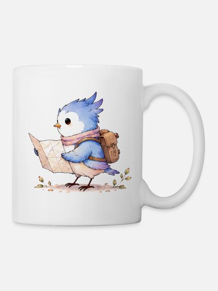 Pieps auf Entdeckungsreise - Tasse - Weiß