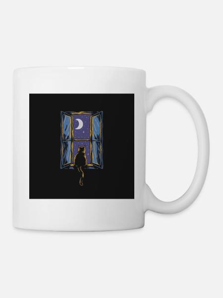 Mondfenster Katzensicht - Tasse - Weiß