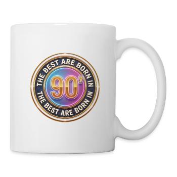 Geboren in den 90ern – Neon-Abzeichen - Tasse - Weiß - Rechts