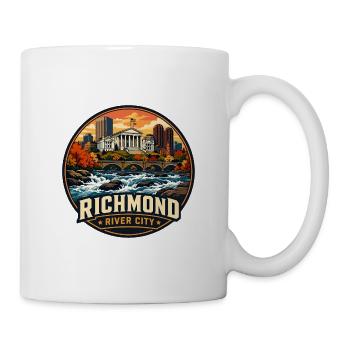 Richmond River City Vintage-Brückenemblem - Tasse - Weiß - Rechts