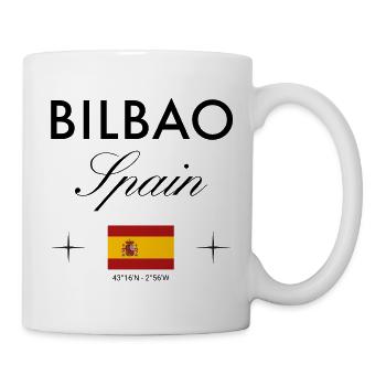 Bilbao Spanien Koordinaten Reise Souvenir - Tasse - Weiß - Rechts