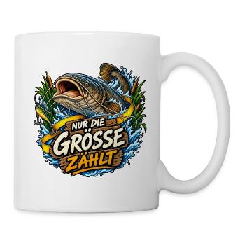 Nur die Größe zählt Wels - Tasse - Weiß - Rechts