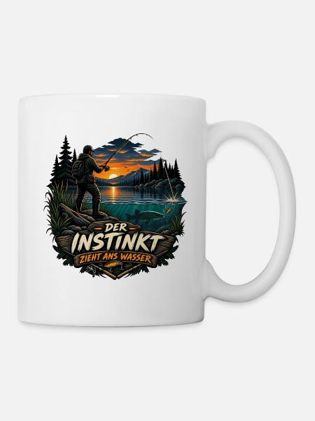 Der Instinkt zieht ans Wasser - Tasse - Weiß