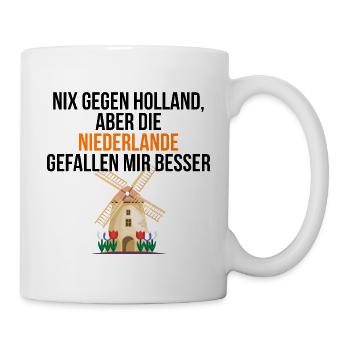 URLAUB HOLLAND, URLAUB NIEDERLANDE, FAN, ORANJE  - Tasse - Weiß - Rechts