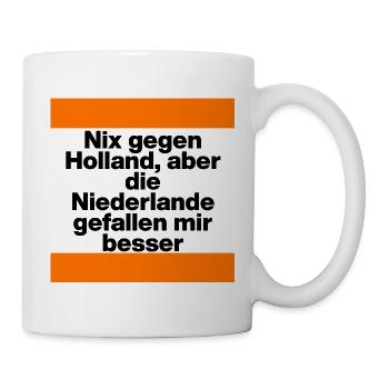 URLAUB HOLLAND, URLAUB NIEDERLANDE, FAN, ORANJE  - Tasse - Weiß - Rechts