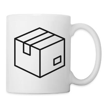 Karton-Versandkarton-Zeilen-Symbol - Tasse - Weiß - Rechts
